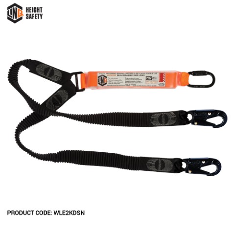 LINQ WEBBING LANYARD ELASTIC DBL LEG 1 X D.A KARABINER 2X SNAP HOOK